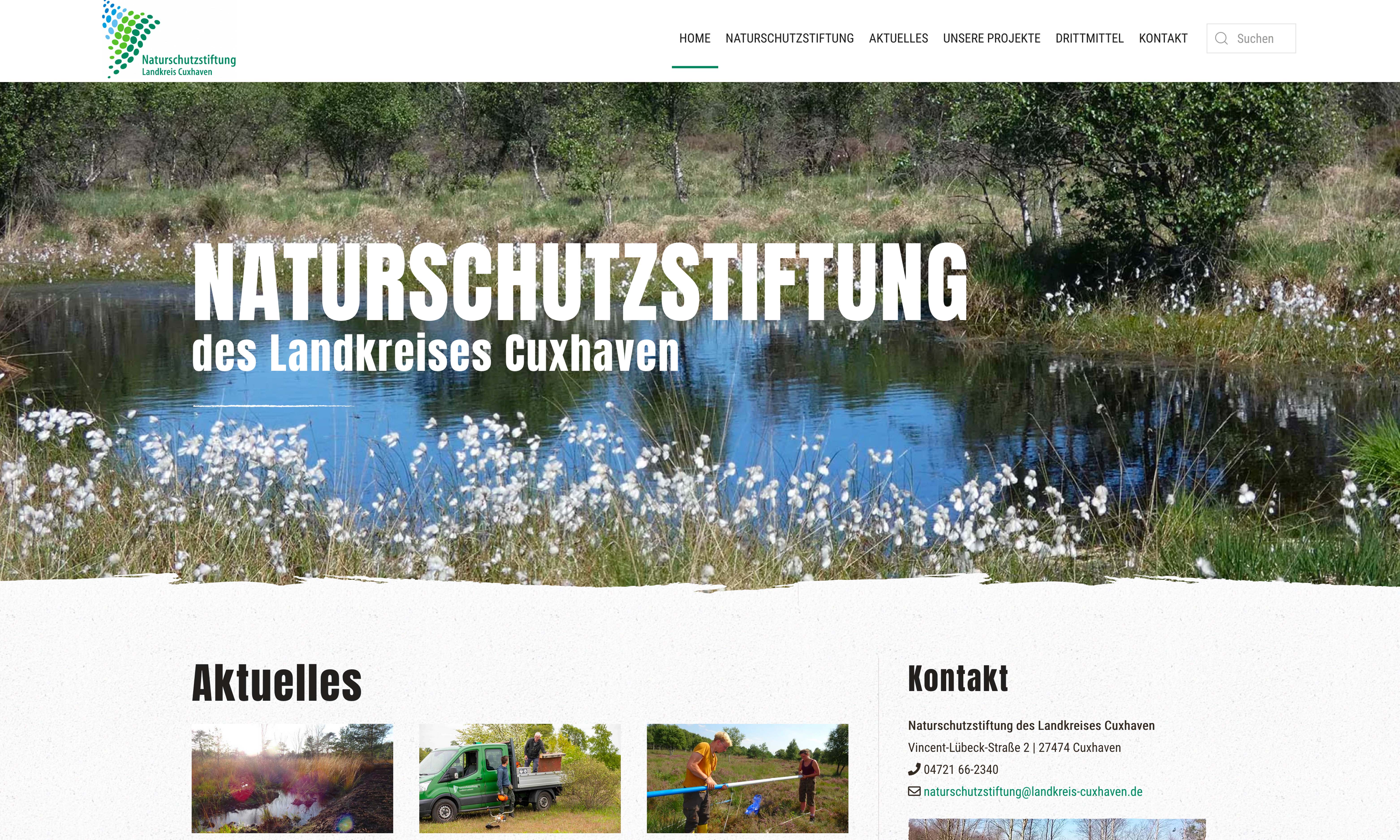 Webseite Naturschutzstiftung Cuxhaven